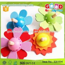 Brinquedos de promoção de leite Flower Spinning Top brinquedos de madeira para crianças